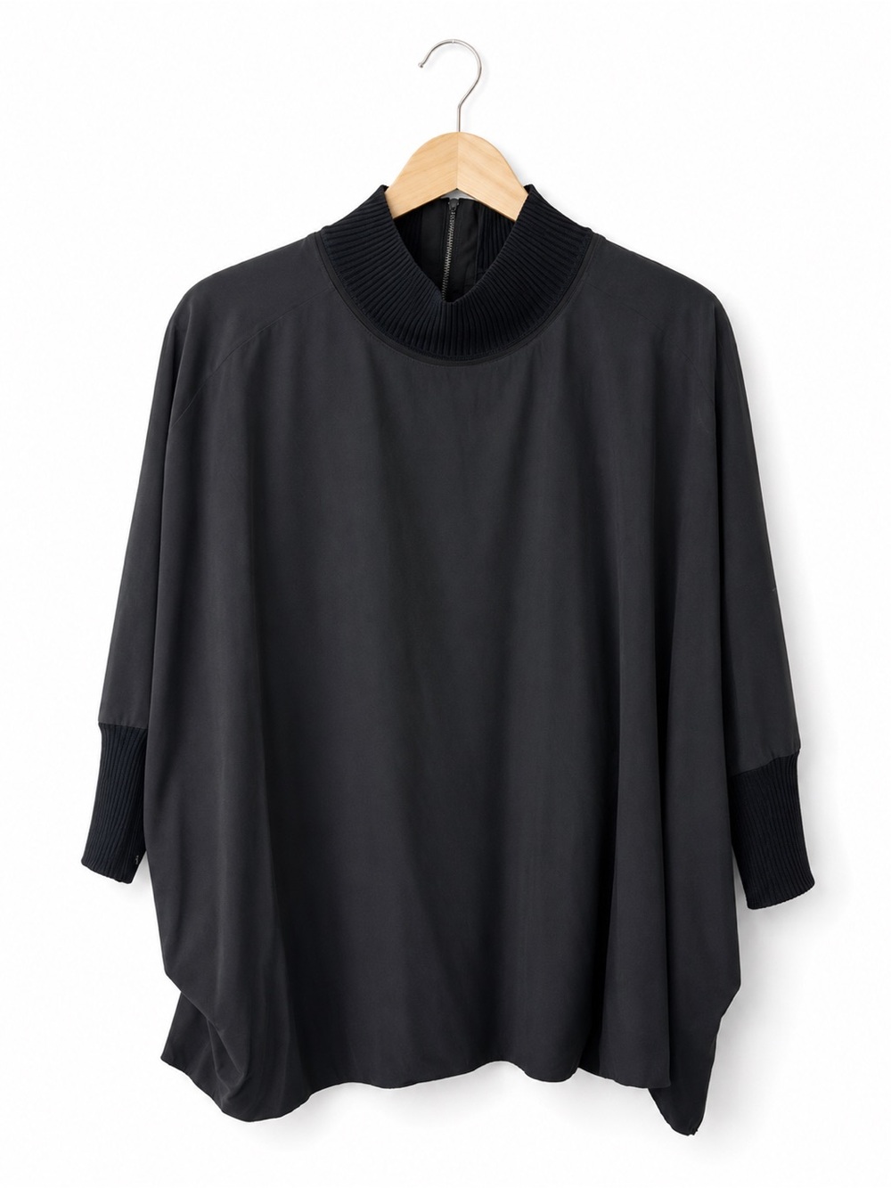 Athleta Black Active Tunic Top Mock Neck Zip Stretch Athleisure Size Small